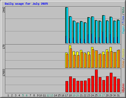 Daily usage for July 2025