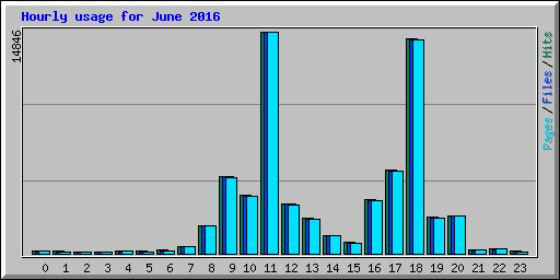 Hourly usage for June 2016
