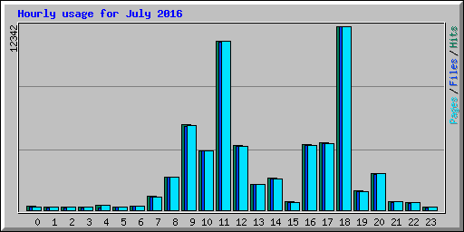 Hourly usage for July 2016