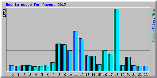 Hourly usage for August 2017