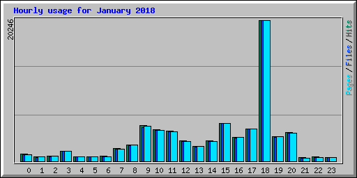Hourly usage for January 2018