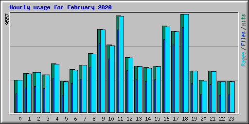 Hourly usage for February 2020