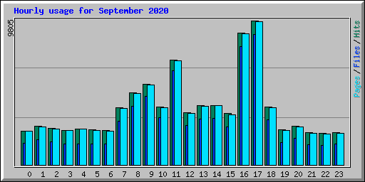 Hourly usage for September 2020