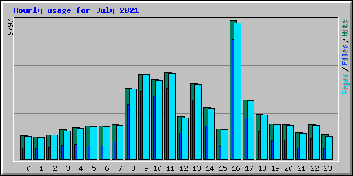 Hourly usage for July 2021